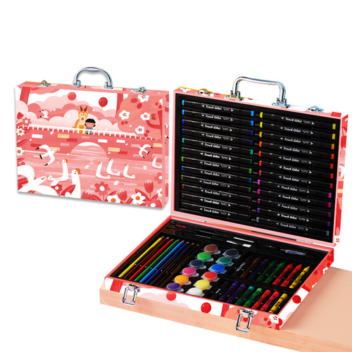 Painting Set of Paintbrushes, Crayons and Markers for Children's Painting Tools Watercolor Pens Student Art Gift Box 