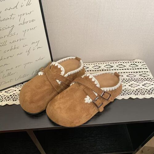 Minimalist Design Women's Slippers, Popular Internet Celebrity Trendy Forest System Korean Style Round Head Slippers for Spring and Summer New Arrival