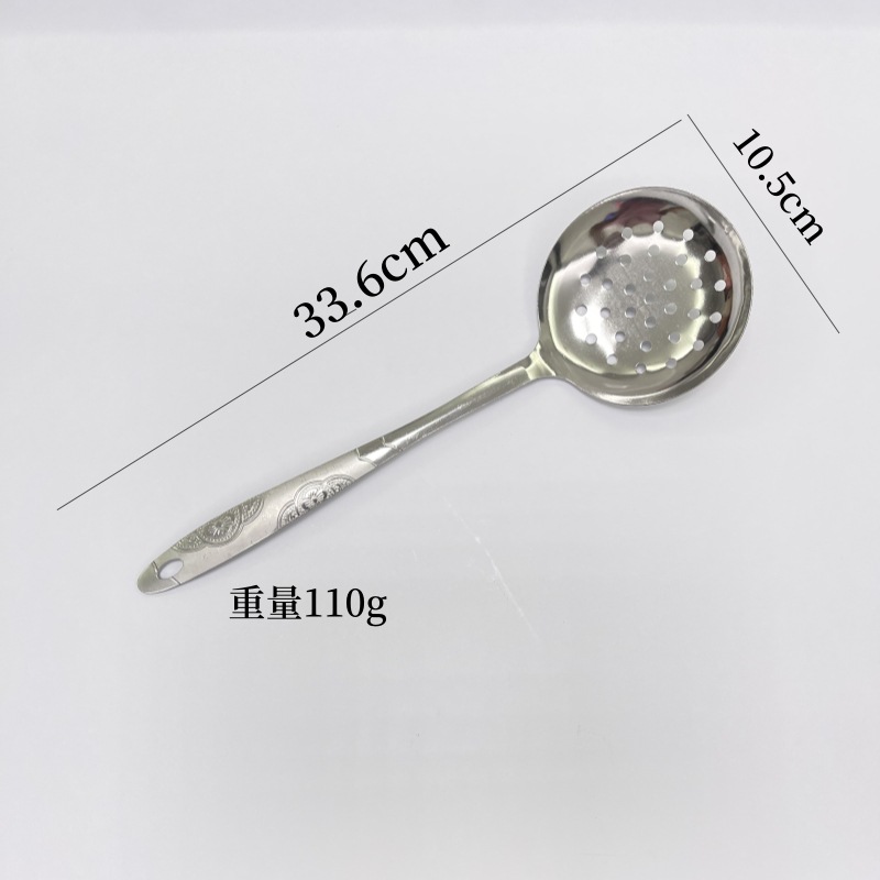 Juego de 7 piezas de acero inoxidable para cocina - Incluye espátulas, cucharones, colador y tenedor - Diseño colgante - Para uso doméstico y profesional