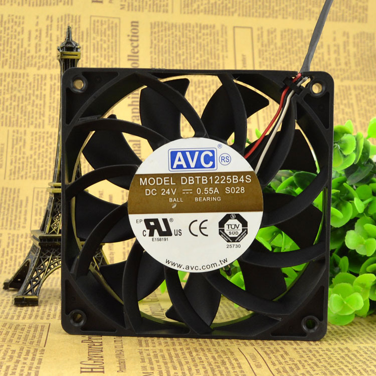 AVC DBTB1225B4S 12CM 12025 24V 0.55A 三线 大风量风扇
