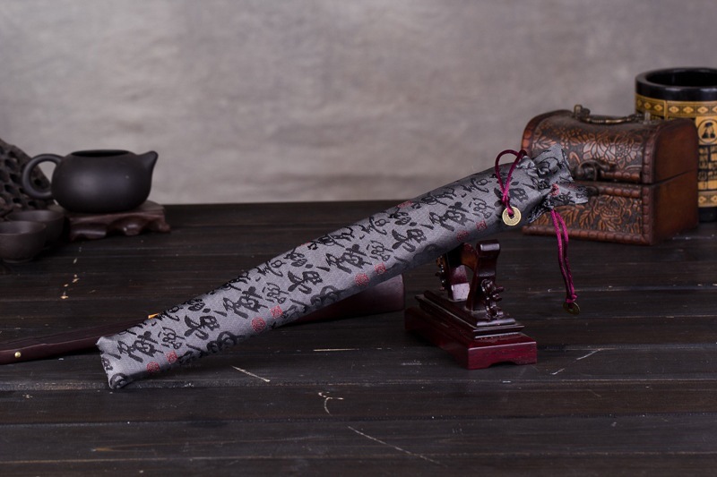 10寸男士绢扇袋中国风特色手工制作 男扇 锦缎 多色可选