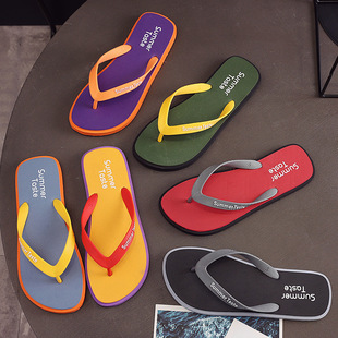 Herringbone slippers Men's Outdoor non-slip simple rubber flip-flops beach shoes casual men's fashion personality fashion slippers