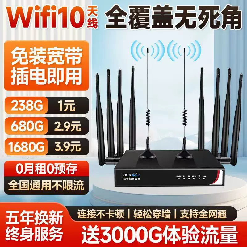 移动无线路由器便携随身wifi宽带4g网络家用户外上网千兆全网通