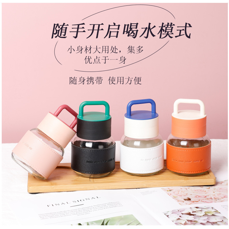 Wholesale High-Quality Portable Trendy Chubby Handle Cup with Cup Sleeve, Glass Water Cup, Shaker Cup, Milk Cup with Logo Wholesale High-Quality Portable Trendy Chubby Handle Cup with Cup Sleeve, Glass Water Cup, Shaker Cup, Milk Cup with Logo