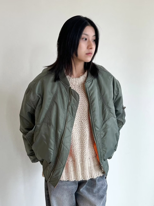 American Retro Short Wide ma1 Deconstructed Bomber Jacket Cotton-padded Jacket Men's and Women's Jacket Autumn and Winter Baseball Collar Jacket Trend
