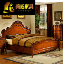 欧式实木床1.5米1.8米美式乡村双人大床婚床卧室公主床单人复古床