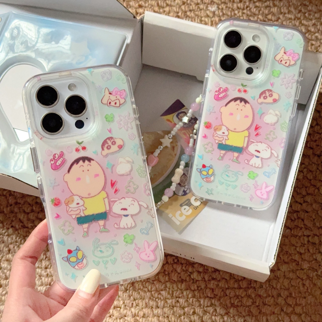 Graffiti Oil Painting a Dai Chain Suitable for iPhone 16 Pro Max Apple 14 Phone Case 15 Double-Layer Airbag 13