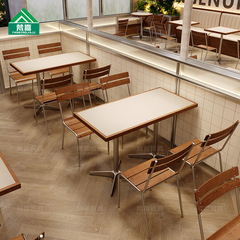 韩系简餐厅桌椅ins轻食西餐厅桌椅组合韩系简约奶茶咖啡店桌椅