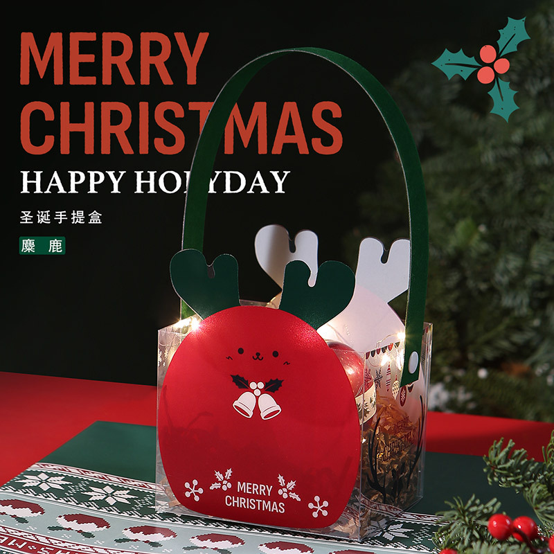 Navidad en línea pequeña caja de manzana caja de flores de regalo de Navidad hecha a mano diy caja de flores de frutas