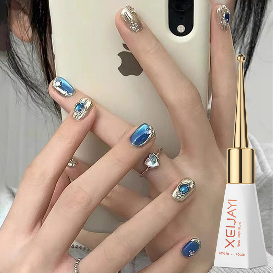 Esmalte de Uñas Ojo de Gato Blanco Perla de Vidrio para Salón de Uñas image 3
