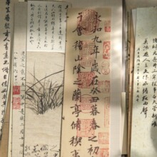 30张古风诗词名画烫金纸质书签复古中国风手写书法淡雅竹子小卡片