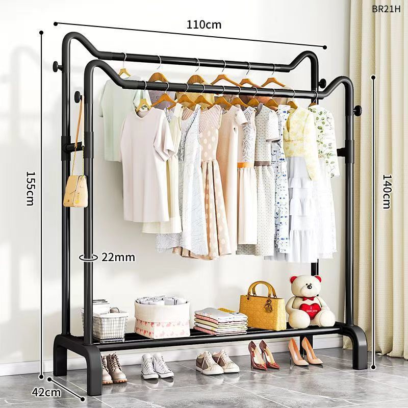 110cm 길이 [고양이 귀 모양 2단 행거] 굵은 22mm 파이프