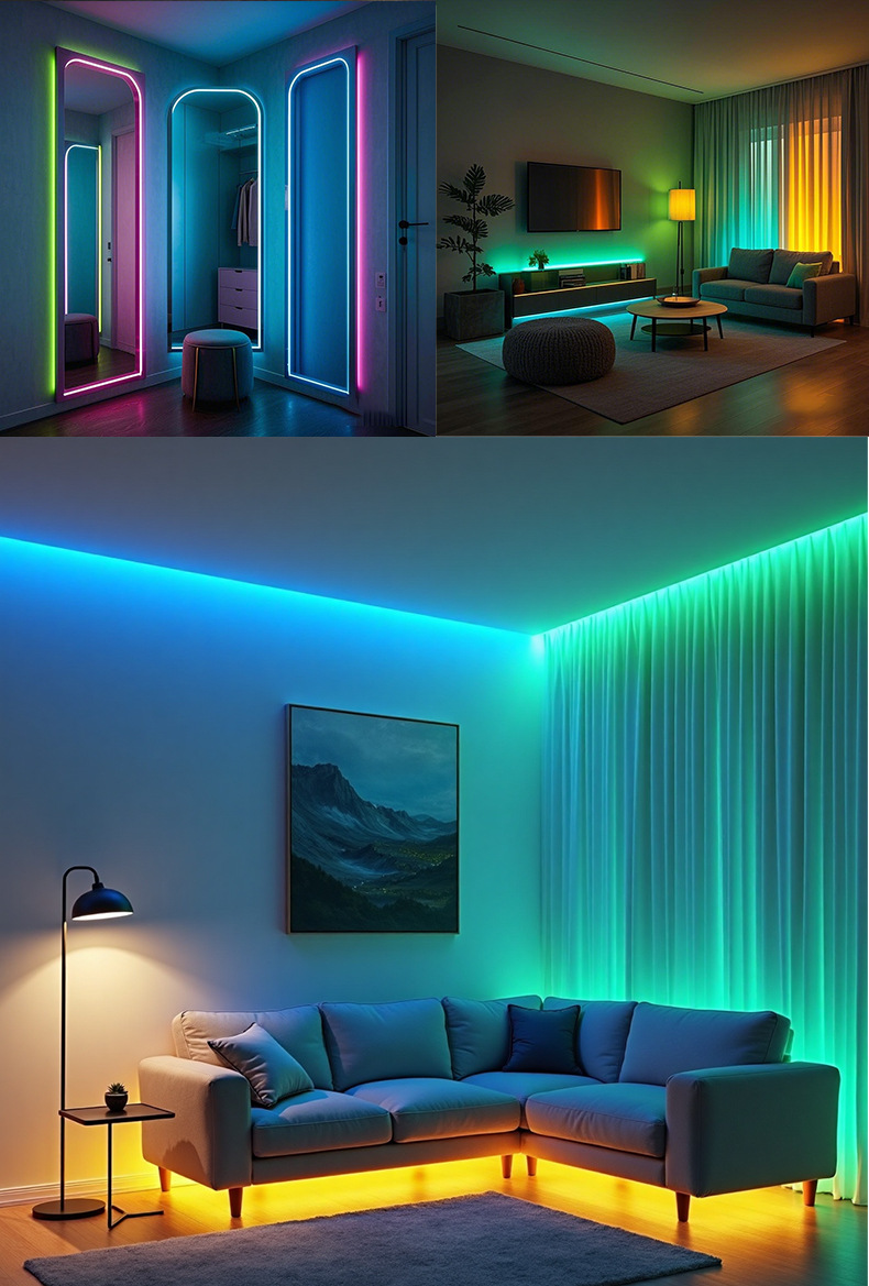 WiFi Button 5050RGB Light Strip Set Smart App Receiver 44-Key Gaming Bedroom Atmosphere LED Light Strip