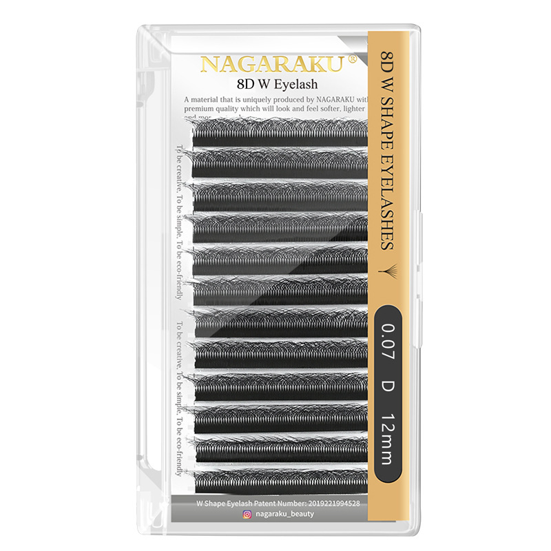 NAGARAKU ocho hoja injerto pestañas tipo 8DW Europa y América densa no es fácil de dispersar las raíces flores naturales pestañas falsas