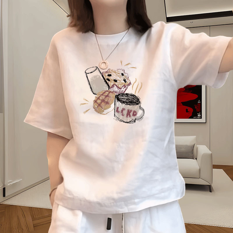 半袖2025新作おしゃれな純綿Tシャツレディース年齢軽減夏スタイルトップス|undefined
