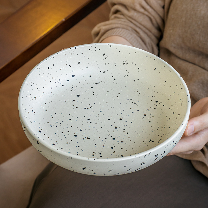 韩式ins泼墨碗8英寸菜碗高颜值陶瓷深盘女生轻食沙拉碗跨境出口|undefined