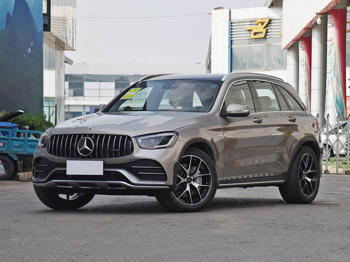 Suitable for 20-22 Mercedes-Benz Glc X253 to 22 Glc43 Amg Surround Upgrade Front and Rear Lip Bars, Grille, and Tail Throat