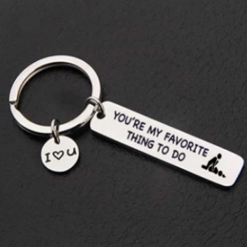 Nuevo llavero de acero inoxidable gracias por todos los orgasmos pareja negro humor regalo