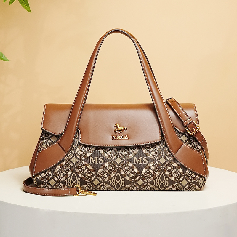 Single Shoulder Bag, European And American Retro Luxury Women's Bag New Style Underarm Bag Versatile Casual Commuting Handbag Messenger Bag_voghion.com