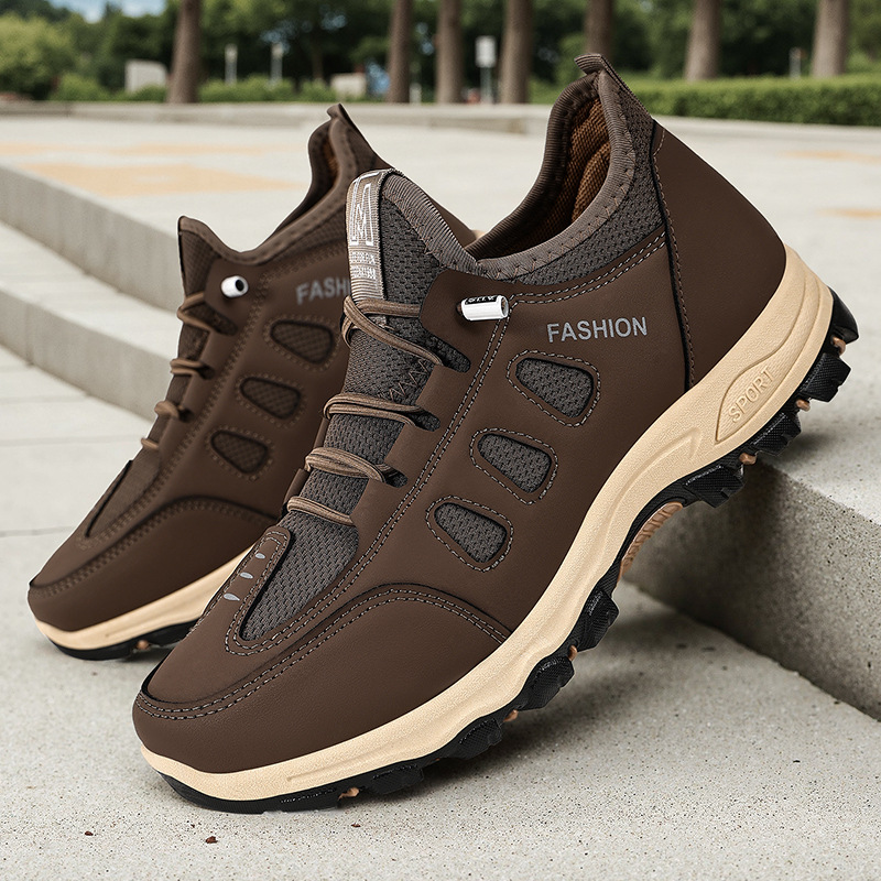 Men's Sports Shoes Spring New Style Mesh Breathable Cross-Border Men's Shoes Wholesale Lightweight Comfortable Running Shoes Outdoor Hiking Shoes