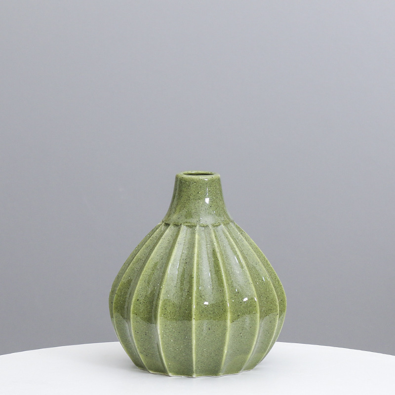 Jarrón de cerámica nórdico ins creativo moderno minimalista decoraciones calabaza hogar arreglo floral arte TV al por mayor