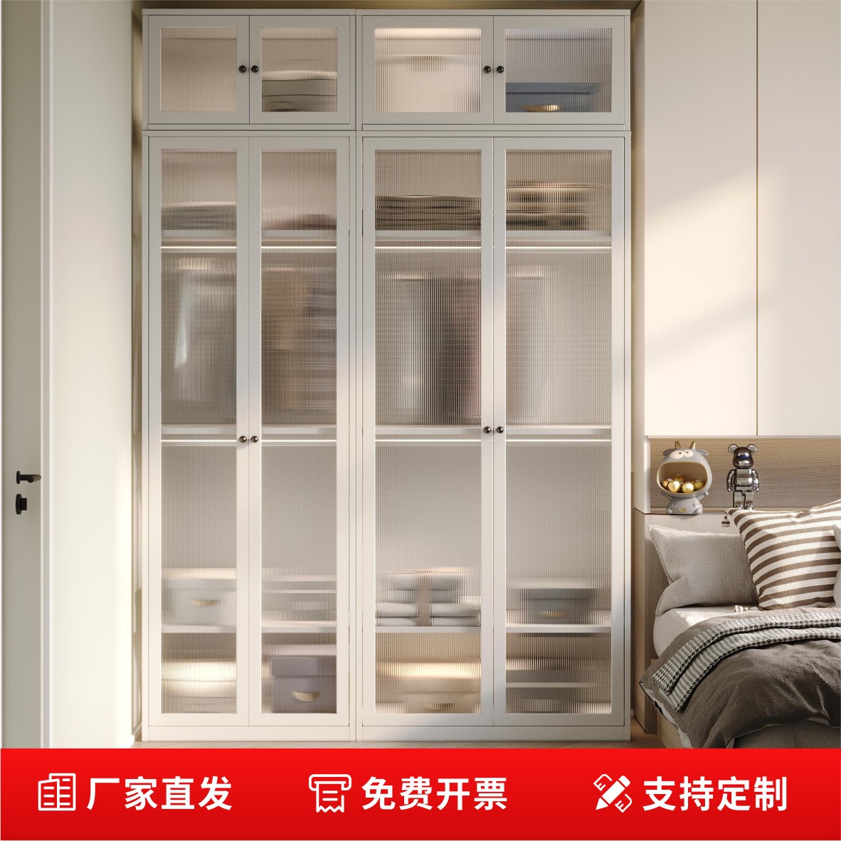 Steel Wardrobe Bedroom Iron Art Household Children's Wardrobe Modern Simple Metal Wardrobe Small Apartment Iron Storage Cabinet