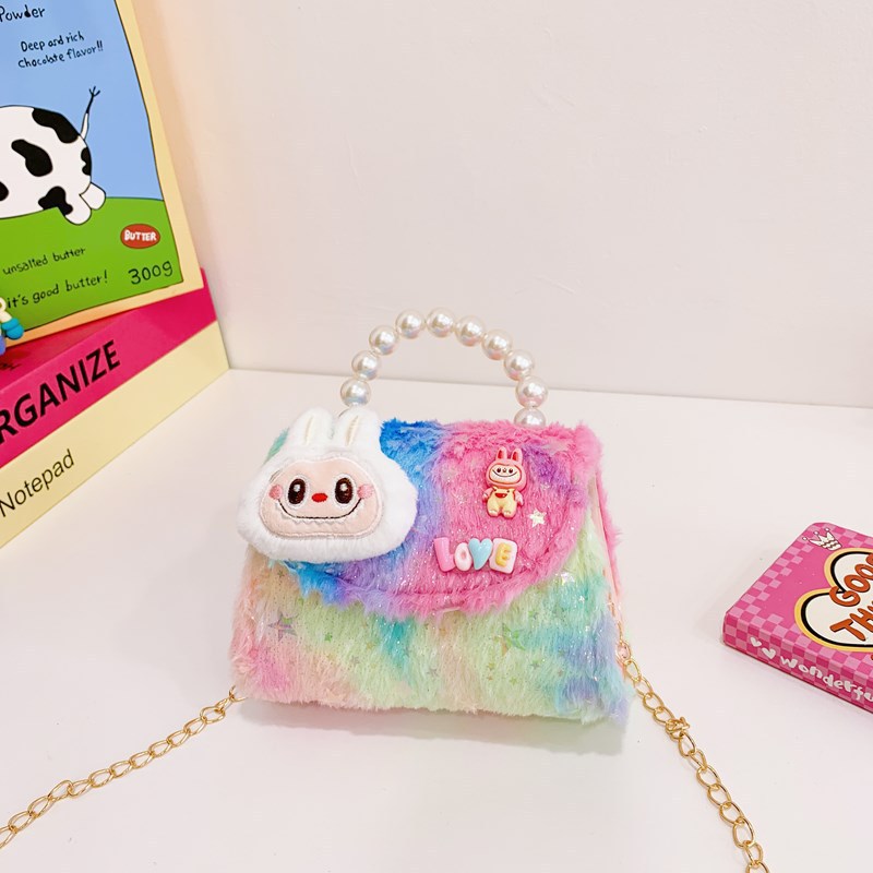 Otoño e invierno nuevos bolsos para niños lindos bolsos de piel de felpa accesorios bolsos de princesa celebridades de Internet bolsos de moda para niñas
