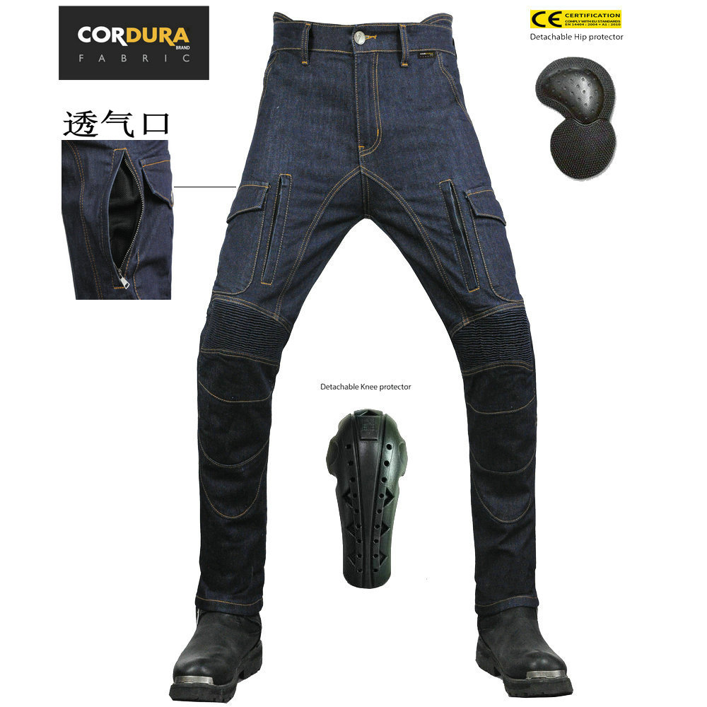 VOLERO K-2 pantalones vaqueros de la motocicleta de los hombres cuatro estaciones de montar en motocicleta pantalones anti-caída kaudura equipo de protección alargado