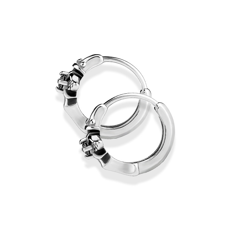 Personalised Black Diamond Cross Stud Earrings For Men Hip-hop_voghion.com