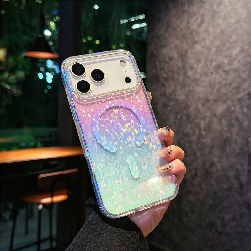 苹果17手机壳闪粉彩镀磁吸壳适用iphone17promax高级感17Air防摔|undefined