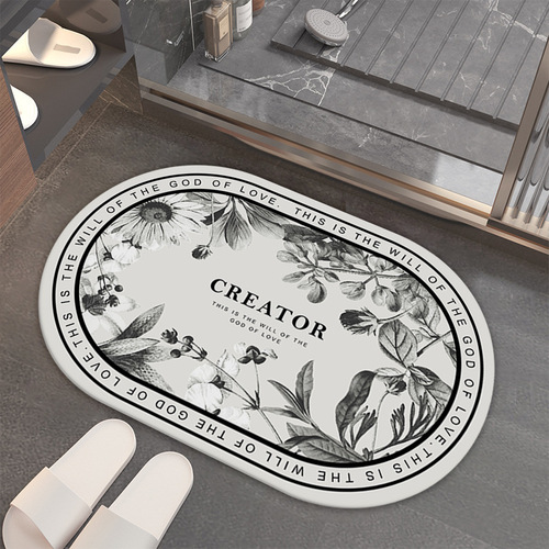 Light luxury diatom mud floor mat bathroom absorbent bathroom entry quick-drying foot mat toilet bathroom door mat wholesale