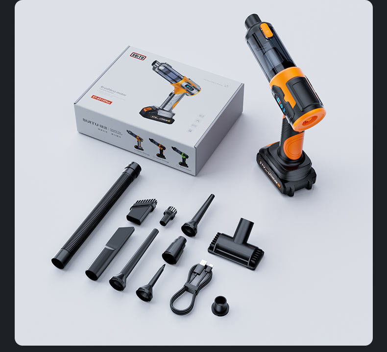 Car-Mounted Wireless Vacuum Cleaner, Dust Remover, High Suction Power, Rechargeable, Mini Portable Handheld, Blowing and Suction Integrated, High Power, for Home Use