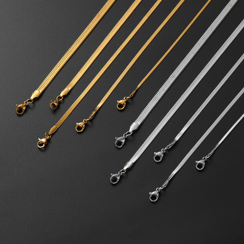 Necklace Stainless Steel Blade Chain, Light Luxury, High-End, Simple, Versatile, Unisex, Commuter Plain Chain, Direct Sales from Manufacturer, Wholesale Necklace Stainless Steel Blade Chain, Light Luxury, High-End, Simple, Versatile, Unisex, Commuter Plain Chain, Direct Sales from Manufacturer, Wholesale