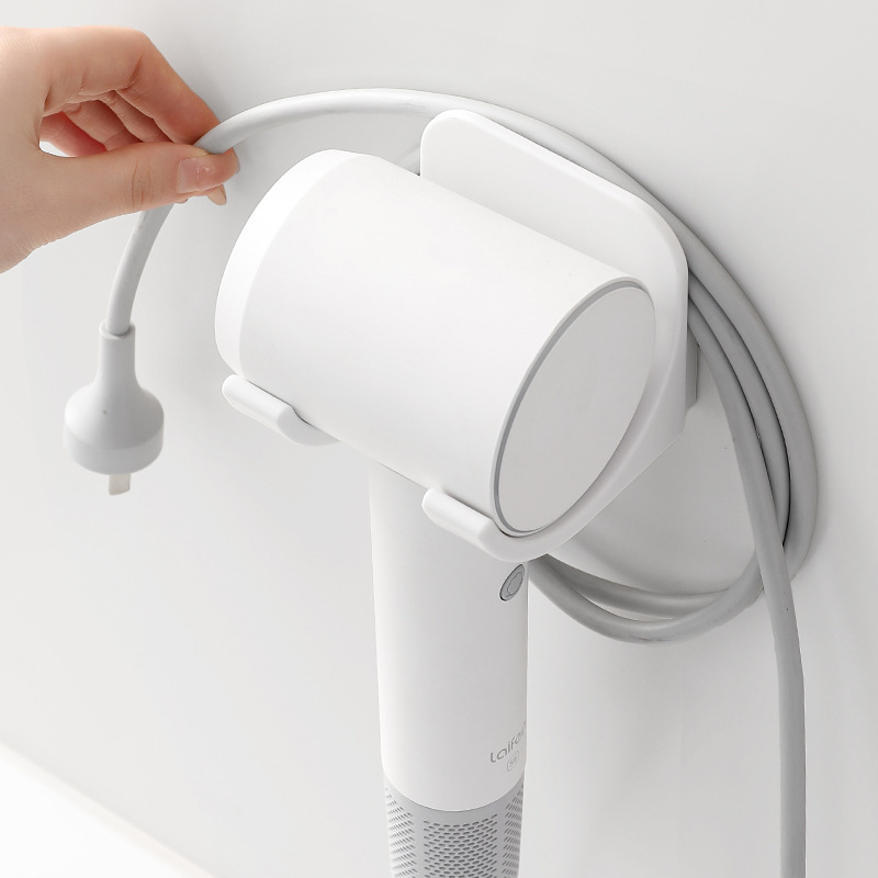 Minimalist hair dryer holder for bathroom, no-drill wall-mounted hair dryer storage rack, electric hair dryer hanging rack
