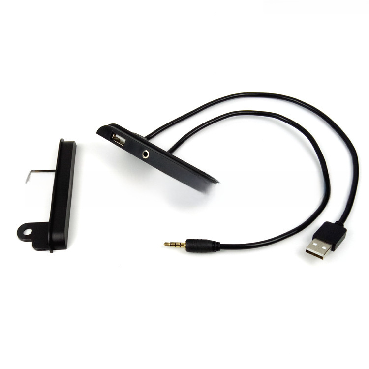 (2개) 도요타 측 AUX USB (오디오) 2DIN 자동차 오디오 수정 패널 액세서리 케이블 플러그에 적합