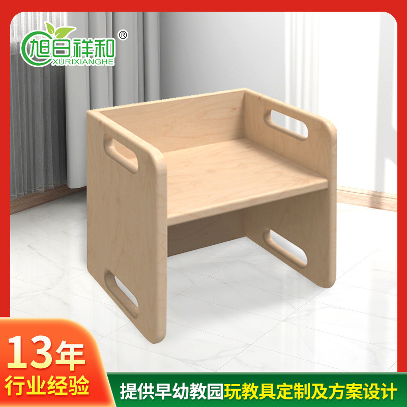 新款实木小凳子靠背椅早教拖育幼儿园椅子木板矮凳儿童方椅批发