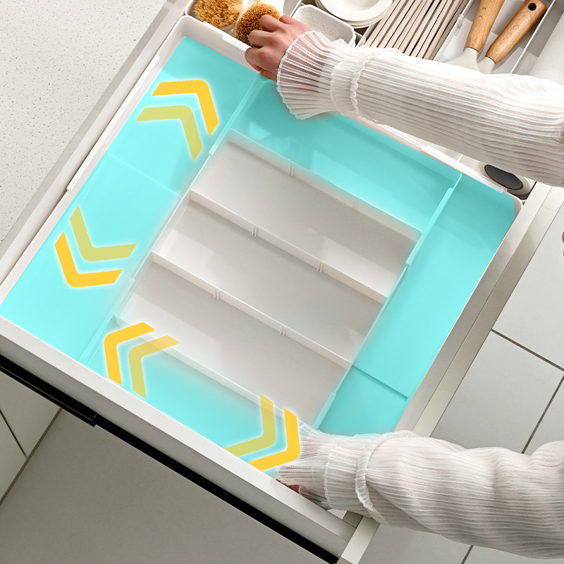伸縮可能な引き出し収納ボックス家庭用キッチン引き出し化粧品オフィス文房具プラスチック文房具収納ボックス|undefined