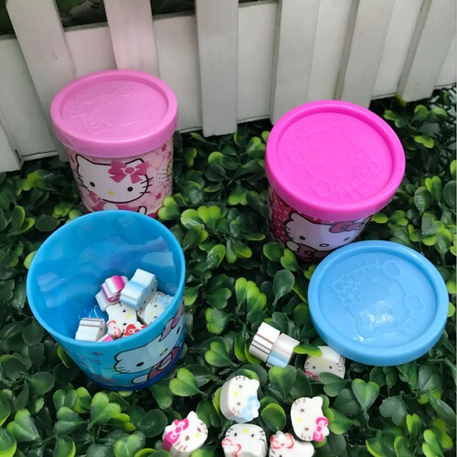 Cartoon Creative Kitten Eraser Mini Cat Head Animal Shape Eraser Wholesale Student School Supplies Prizes