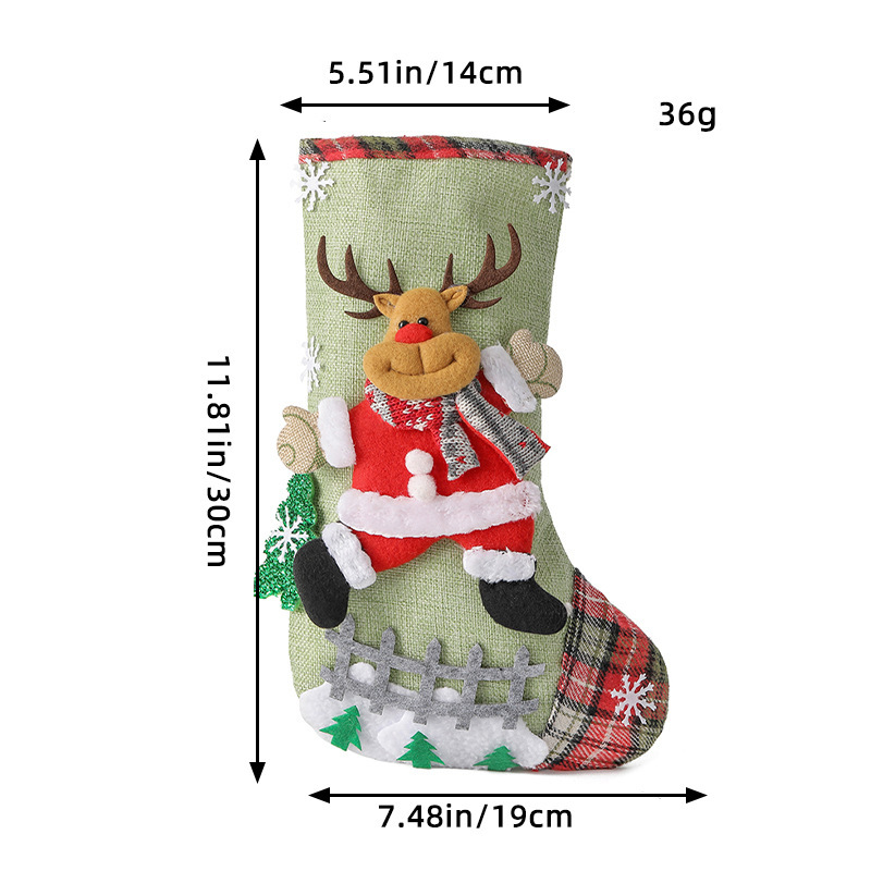 Linza transfronteriza grande bolsas de regalo de Navidad bolsas de regalo de Navidad colgantes de árboles de Navidad bolsas de dulces decoraciones de Navidad