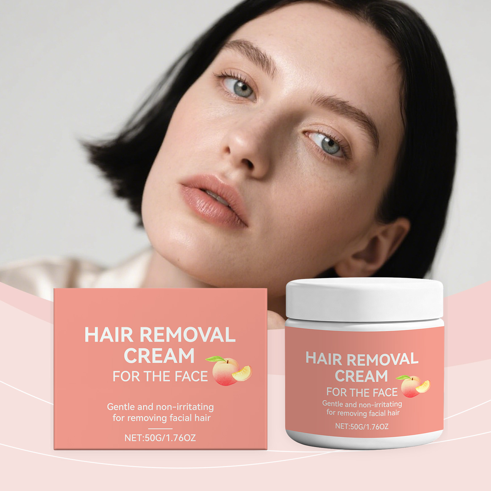 桃子面部脱毛膏 水润滋养温和细腻保湿面部肌肤日常清洁脱毛膏