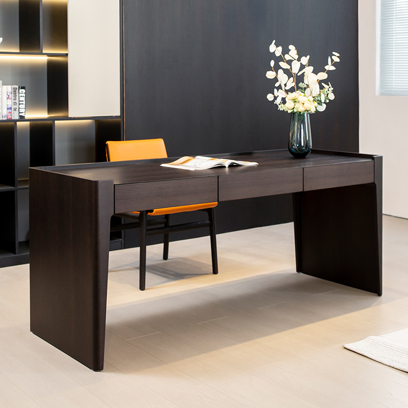 Italian Minimalist Solid Wood Desk Light Luxury Modern High-End Study Double Small Apartment Home Office Computer Desk