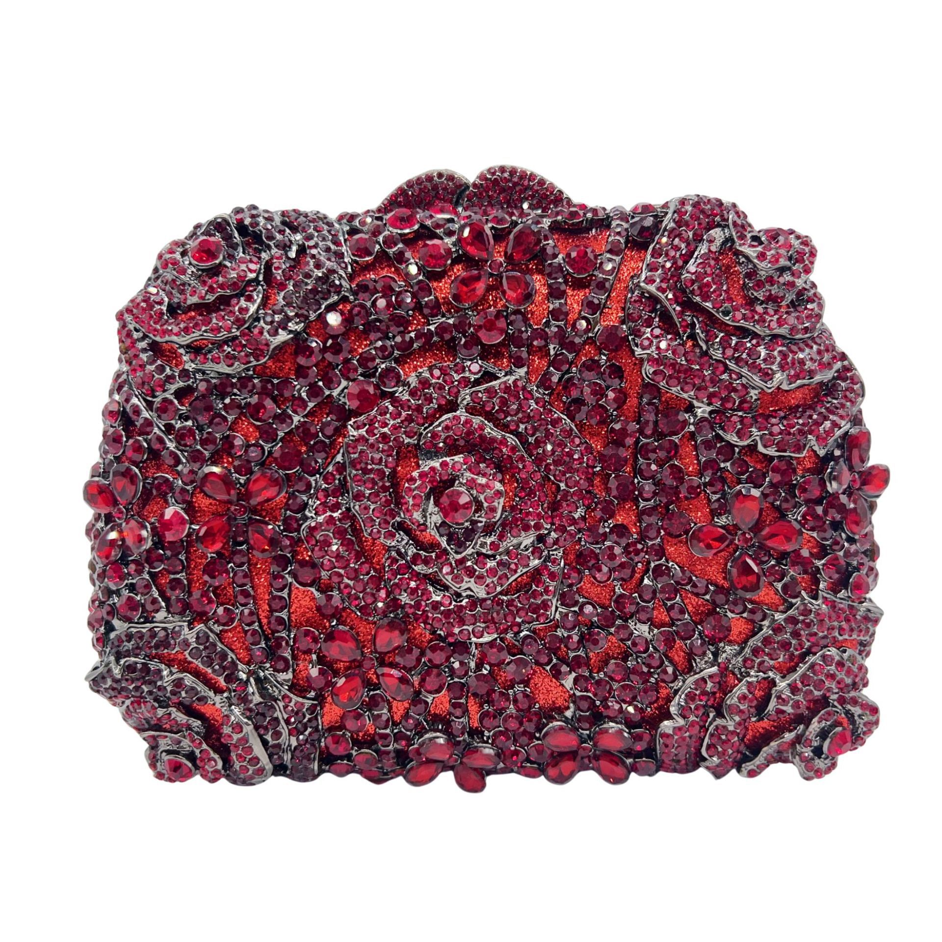 Crystal clutch nuevo hueco rosa con diamantes bolsas de banquete de diamantes bolsas de moda duras