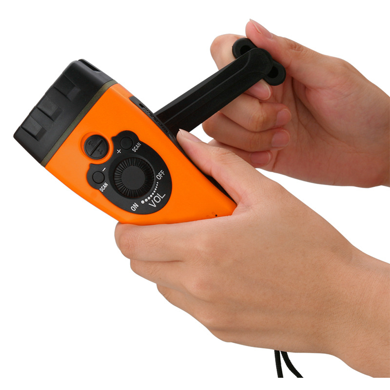 New hand power flashlight 3led flashlight earthquake emergency relief flashlight with radio FM in stock