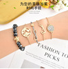 Set, bracelet, fashionable woven card with beads, European style, new collection