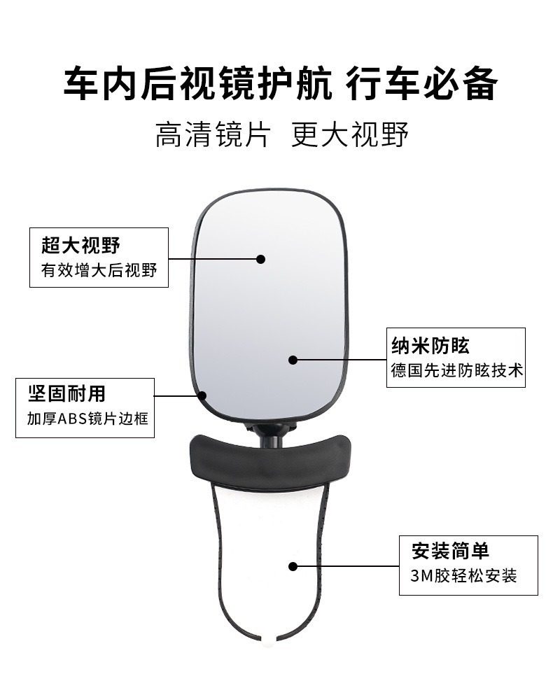 Cross-Border New Product Rear-View Baby Mirror Reversing Blind Spot Auxiliary Mirror Baby and Child Observation Mirror Reverse Safety Mirror