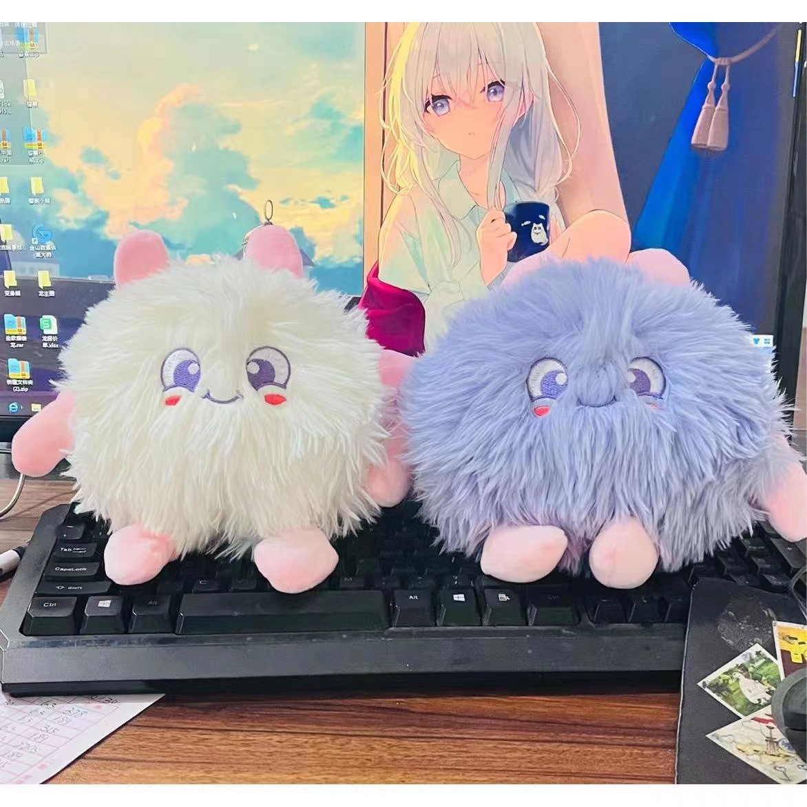 Juguetes de peluche lindos muñecas de frutas almohada muñeca agarra muñeca boda tira muñeca de tela muñeca estand juguetes regalos