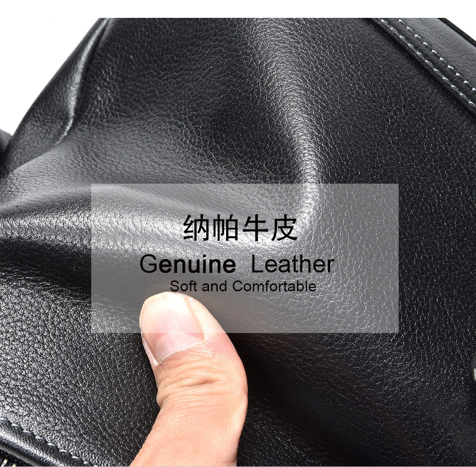 Túi đeo chéo nam da bò lớp đầu kiểu mới, túi đeo vai nhỏ gọn phong cách casual — màu đen chi tiết 4