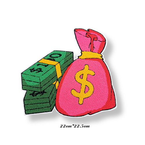 Towel embroidered dollar sign money bag banknote cloth sticker seal Zai Bian patch factory direct sale