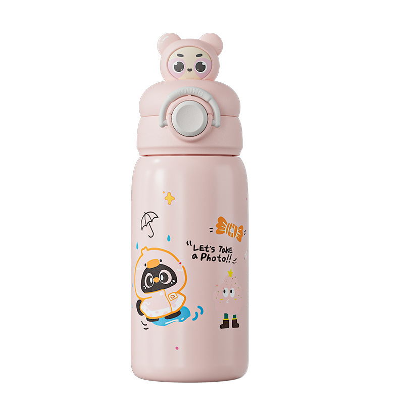 Impresión 3D de alto valor facial Taza de calor original muñeca de dibujos animados estudiantes taza de agua portátil creativa encantadora taza de paja para niños