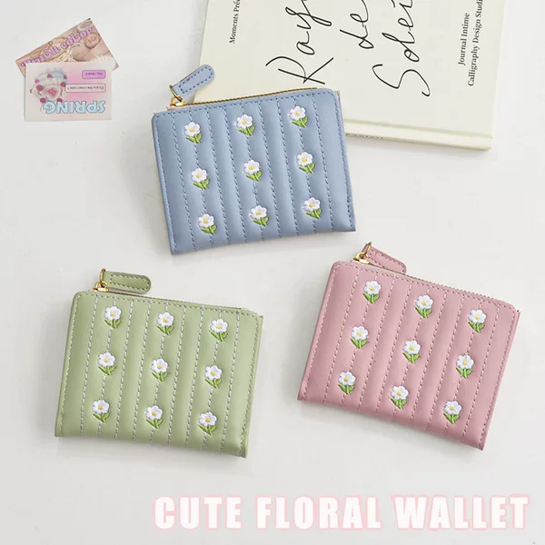 2025 Fashion New Korean Style Cute Embroidered Women's Simple Short 20% Discount Multi-function Wallet